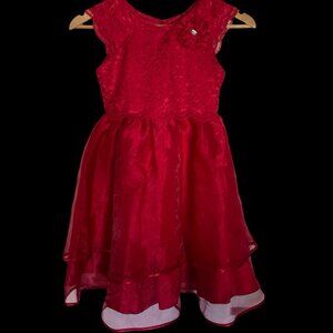 Red Lace & Tulle Formal Dress